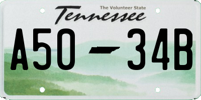 TN license plate A5034B