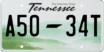 TN license plate A5034T