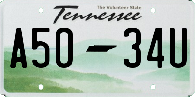 TN license plate A5034U