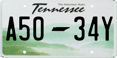 TN license plate A5034Y