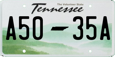 TN license plate A5035A