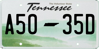 TN license plate A5035D