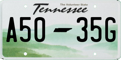 TN license plate A5035G