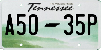 TN license plate A5035P