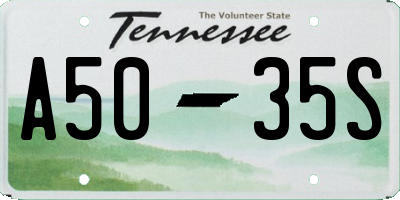 TN license plate A5035S