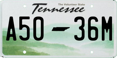TN license plate A5036M