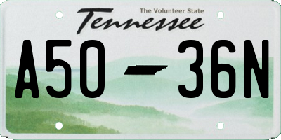 TN license plate A5036N