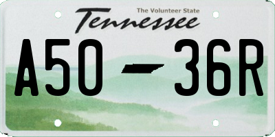 TN license plate A5036R