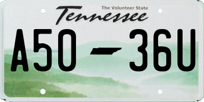 TN license plate A5036U