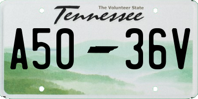TN license plate A5036V