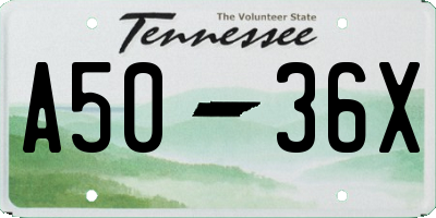 TN license plate A5036X