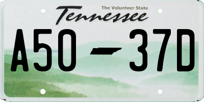 TN license plate A5037D