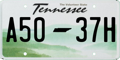TN license plate A5037H