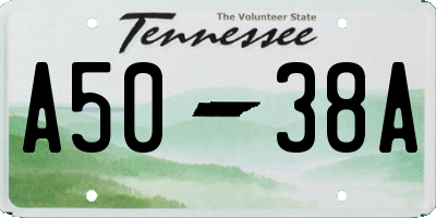 TN license plate A5038A