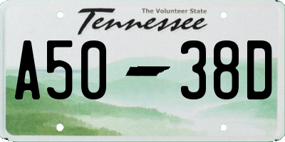 TN license plate A5038D