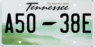 TN license plate A5038E