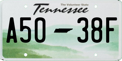 TN license plate A5038F