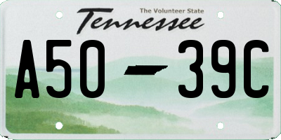 TN license plate A5039C