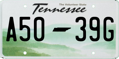 TN license plate A5039G