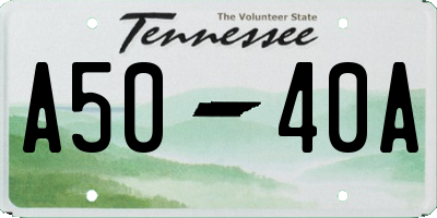 TN license plate A5040A