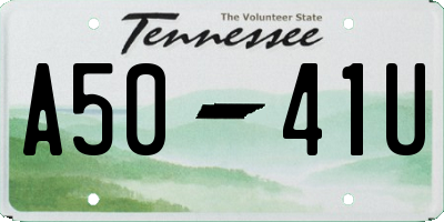 TN license plate A5041U