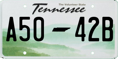 TN license plate A5042B