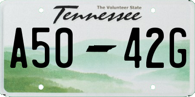 TN license plate A5042G