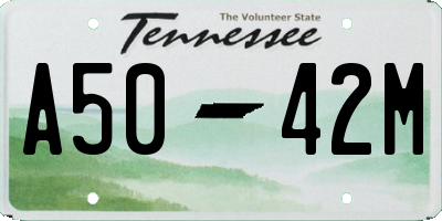 TN license plate A5042M
