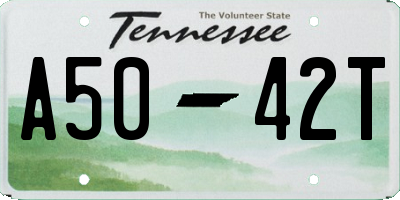 TN license plate A5042T