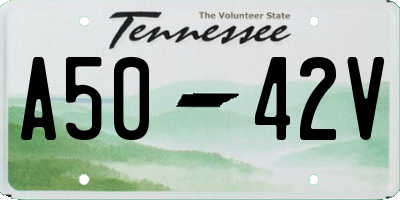 TN license plate A5042V