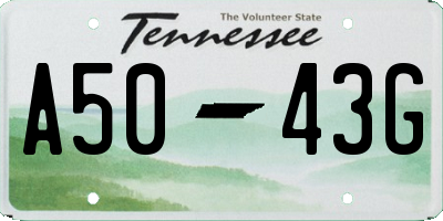 TN license plate A5043G