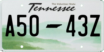 TN license plate A5043Z