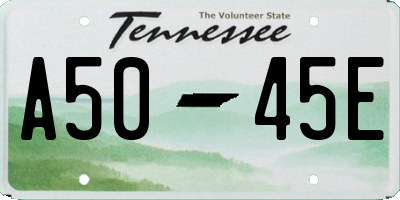 TN license plate A5045E
