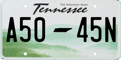 TN license plate A5045N
