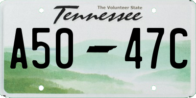 TN license plate A5047C