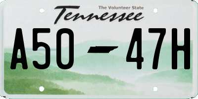 TN license plate A5047H