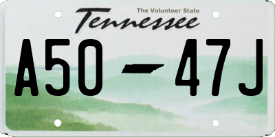 TN license plate A5047J