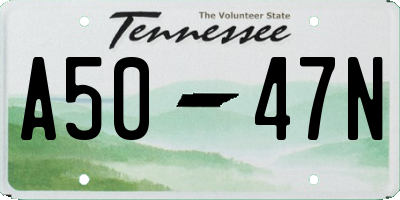 TN license plate A5047N