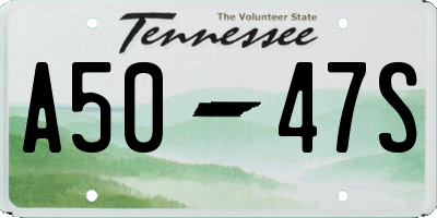 TN license plate A5047S