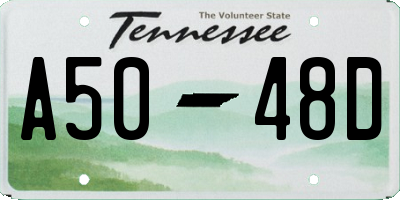TN license plate A5048D