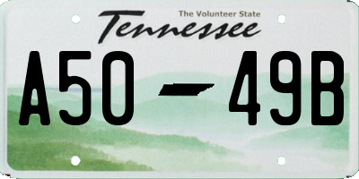 TN license plate A5049B