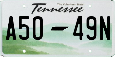 TN license plate A5049N