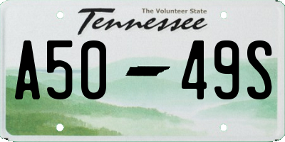 TN license plate A5049S