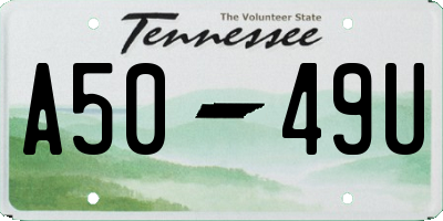 TN license plate A5049U
