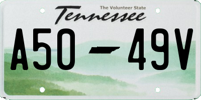 TN license plate A5049V