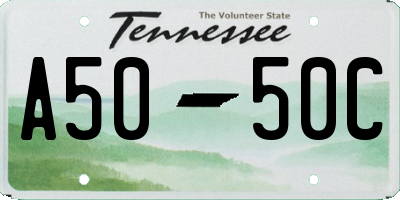 TN license plate A5050C