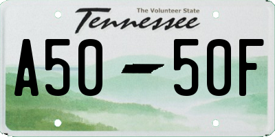 TN license plate A5050F