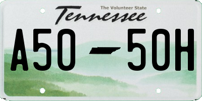 TN license plate A5050H