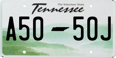 TN license plate A5050J