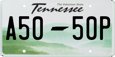 TN license plate A5050P
